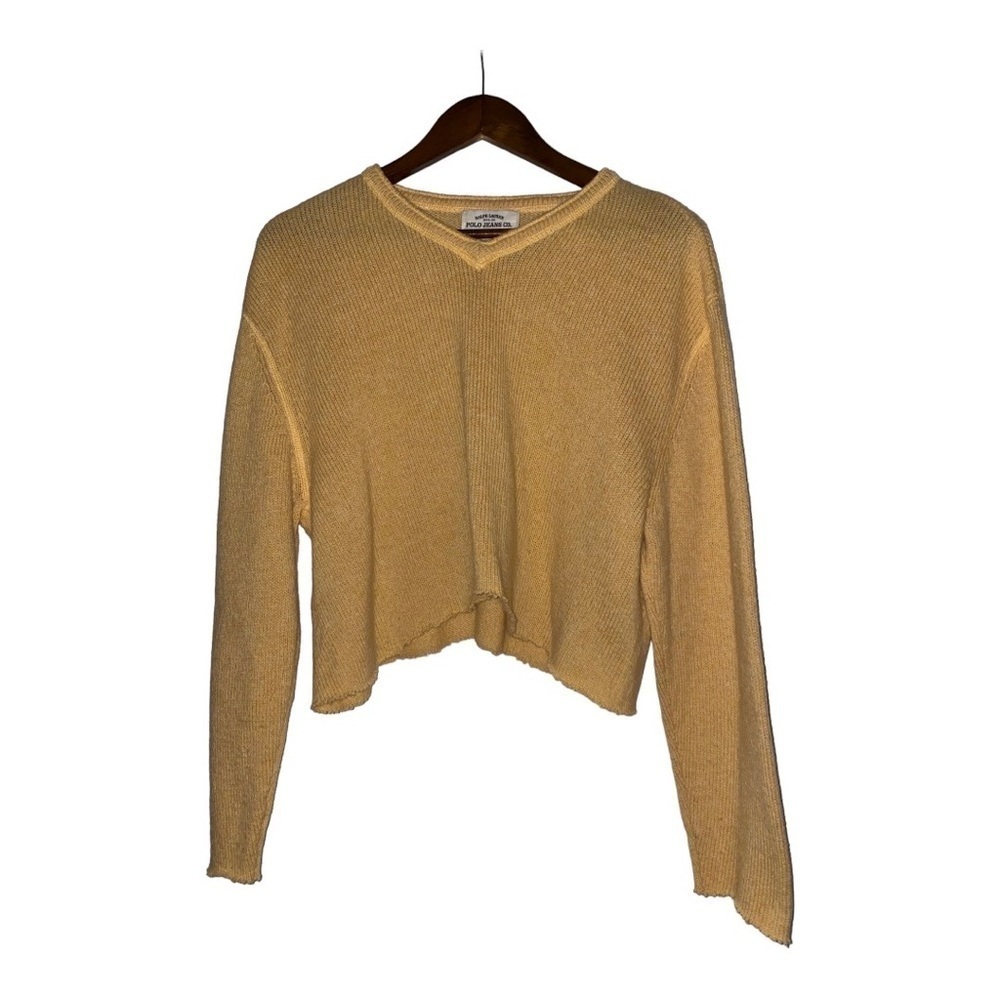 Ralph Lauren‎ Polo Jeans Vintage Wool Crop Sweater Women L Casual Beach Coverup